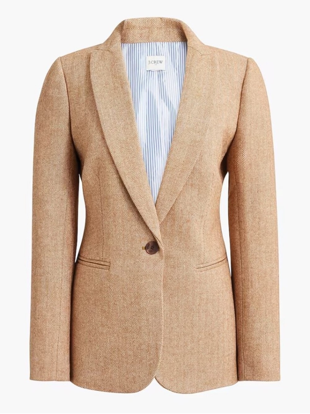 J.Crew Women’s Tan Herringbone Blazer - Tailored Fit size 10